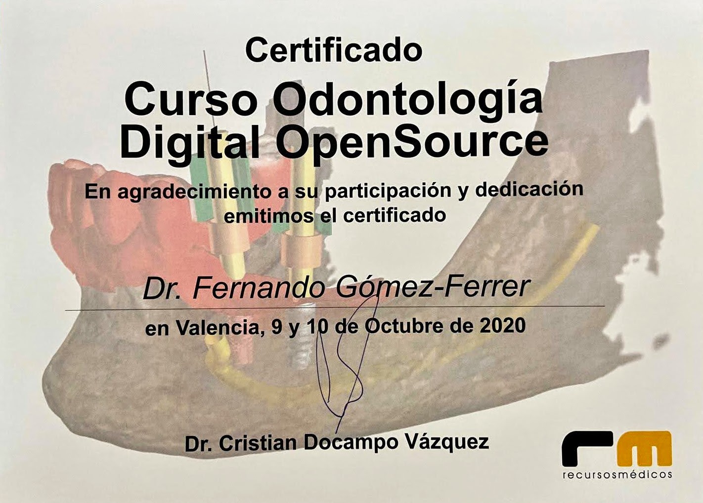 Participación Del Dr. Gómez-Ferrer En El Curso De Odontología Digital Opensource